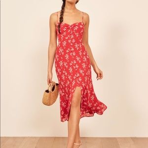 NWOT Reformation Cybill Dress Red Floral Size 4
